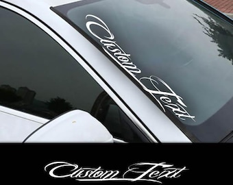 Custom Window Vinyl Pillar (Side Windshield) Banner Decal / Sticker, Script, Fancy / Tattoo font / B1