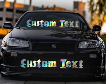Custom Text Sun Style Windshield Decal: JDM Car Banner