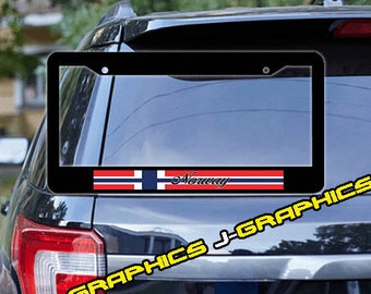 Norway Map Flag License Plate Frame Flag Norwegian Kingdom