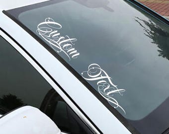 Custom Holographic Vinyl Decal: Car Windshield Banner, Script Font