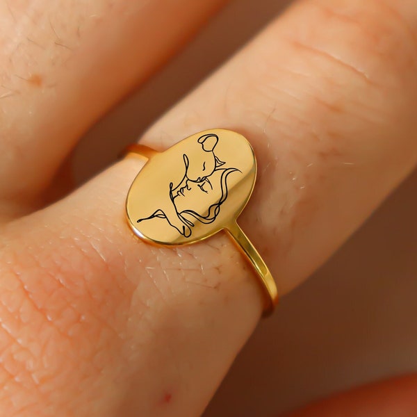 18K Gold Cat Mom Ring, Trendy Cat Lovers Ring, High Quality Cat Ring, Gift for Cat Lovers, Gift For Her, Birthday Ring, Water Proof Ring