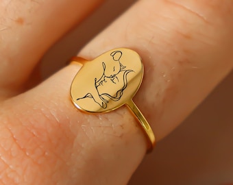 18K Gold Cat Mom Ring, Trendy Cat Lovers Ring, High Quality Cat Ring, Gift for Cat Lovers, Gift For Her, Birthday Ring, Water Proof Ring