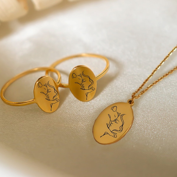 Custom Cat Mom Necklace, Trendy Cat Lovers Necklace, High Quality Cat Ring, Gift for Cat Lovers Jewelry Set, Gift For Her, Cat Lovers Gift