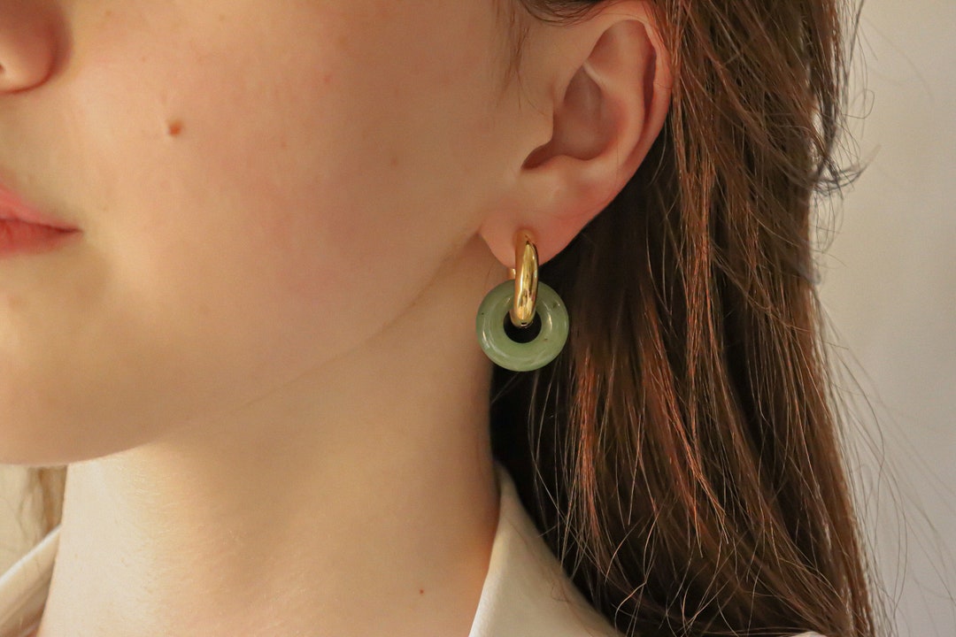 •JADE• gold hoop earrings