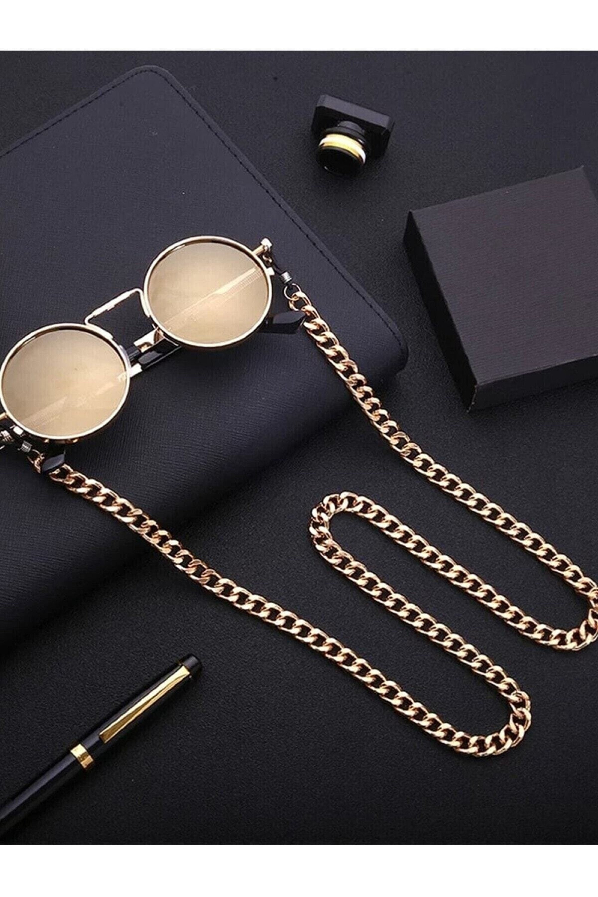 18k Shiny Gold Glasses Chains,cuban Chain Glasses Chains,sunglasses  Chain,eyeglasses Chain,eyeglass Holder,gold Glasses Chain,aww-xj1148 