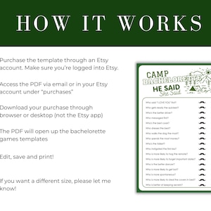 20 Camp Bachelorette Party Games | Bachelorette Games Bundle | Editable Printable Games | Hens Party Games | Bachelorette Drinking Game image 4