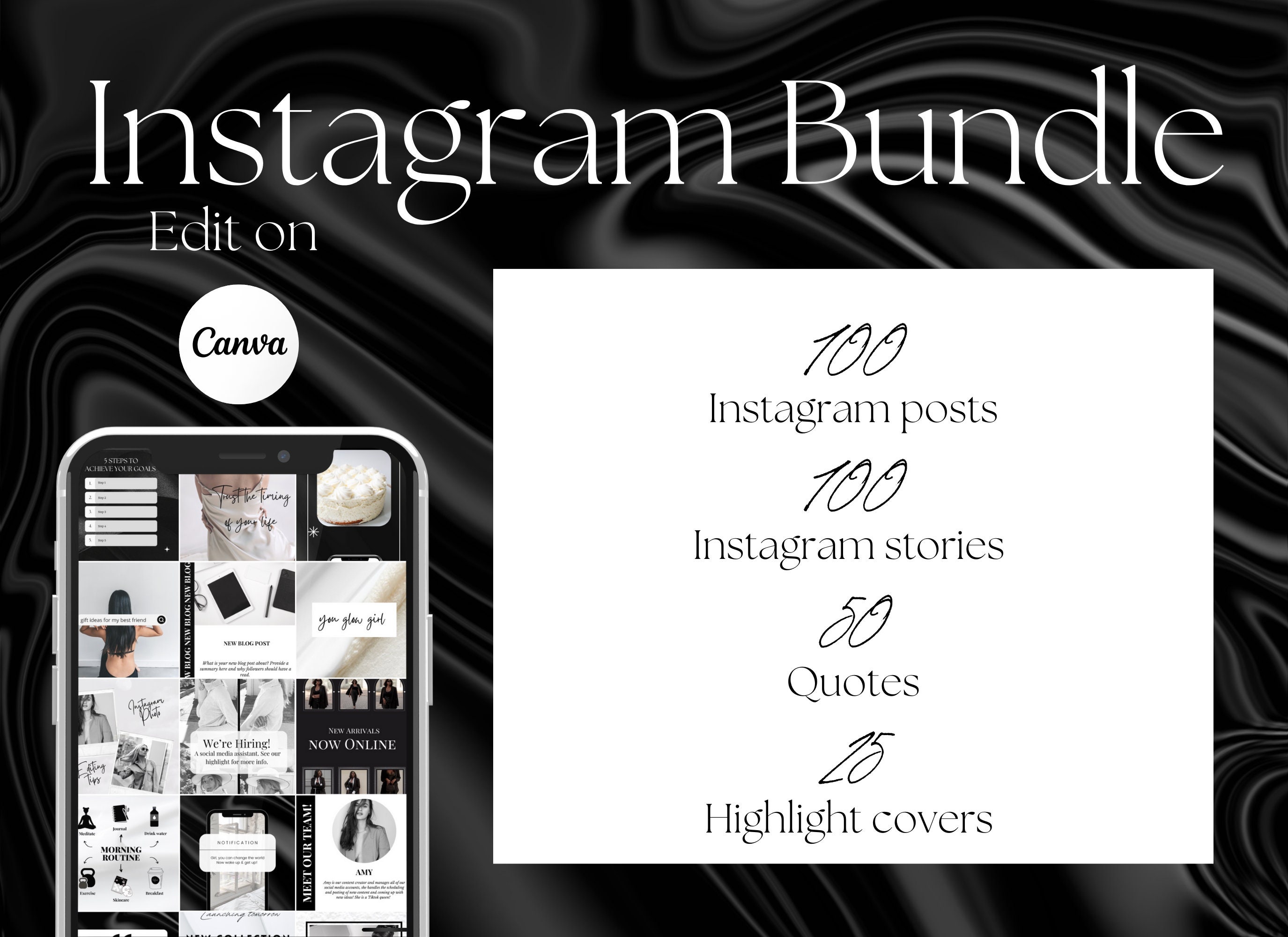 275 Black White Canva Instagram Templates | Black White Blogger ...