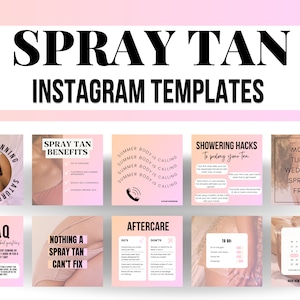 100 Pink Theme Spray Tan Instagram Templates | Spray Tanning | Fake Tan | Spray Tan Business | Spray Tan Artist | Spray Tan Quotes |