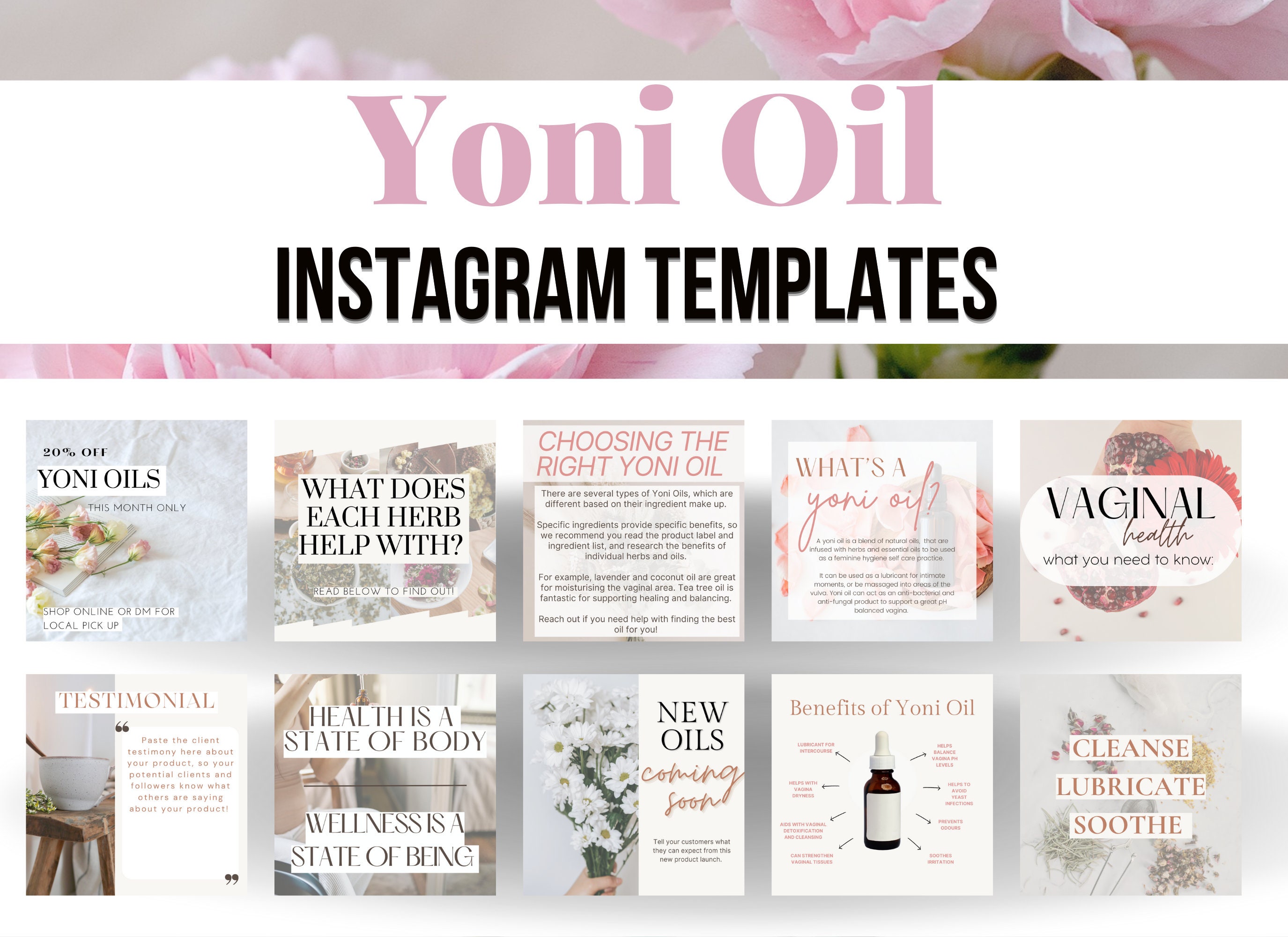 80 Yoni Oil Instagram Templates Essential Oils Female - Etsy