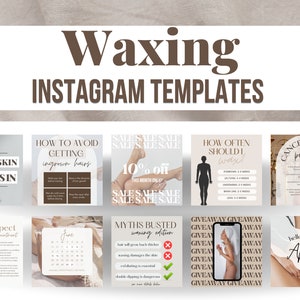 100 Waxing Instagram Templates | Hair Removal Template | Waxing Social Media | Esthetician Business Templates | Eyebrow Wax Brazilian Wax