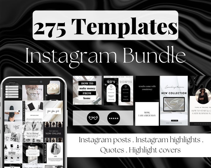 50 Black & White Instagram Story Templates for Canva | IG Template ...
