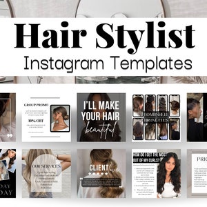 100 Hair Stylist Instagram Templates | Hair Dresser Templates | Hair Styling Social Media | Mermaid Waves Bridal Hair Formal Hairstyle