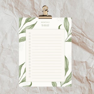 Monthly To-Do List, DIY To-Do-list, Printable