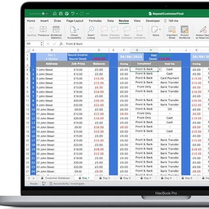 Window Cleaners Spreadsheet - Repeat Customer Spreadsheet for Small Businesses