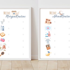 Montessori PDF Routinekarten für Morgen und Abendroutine Kindern, Tägliche Aufgaben, Checkliste Aufgabenliste, Mommylife, DIY, Kinderchart