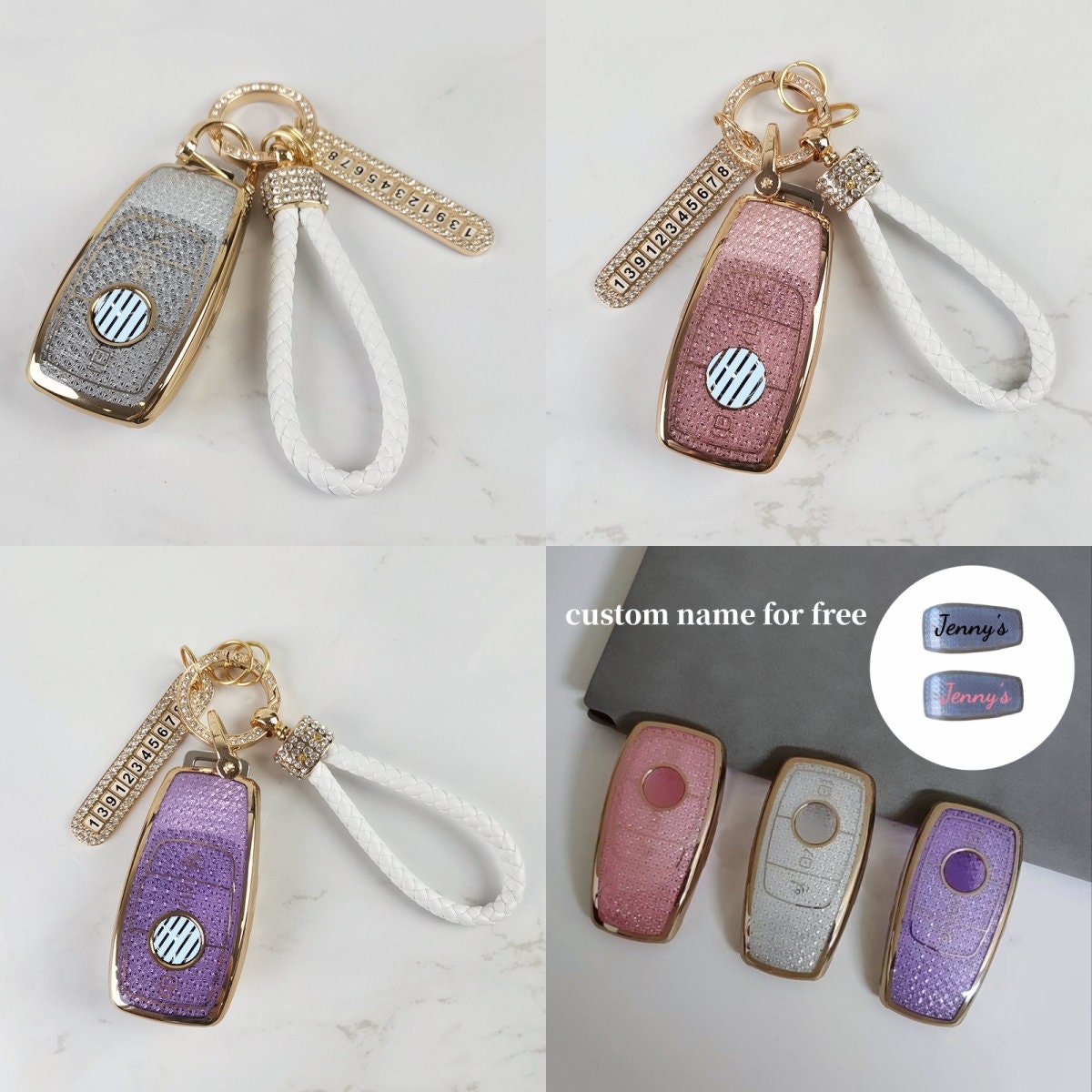 women for car keys cover cute keychains accessories strap wristlets leather  chains rings holder lanyard bracelets,Suitable for car Mercedes-Benz key  chain GLC300 GLC350e GLC43 GLC63 GLC63 AMG S shell : : Car