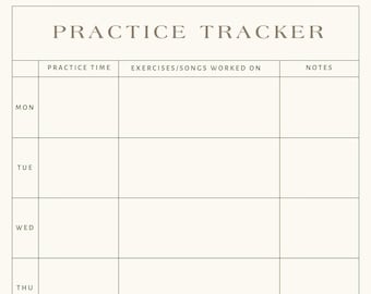 Guitar Practice Schedule Trackers