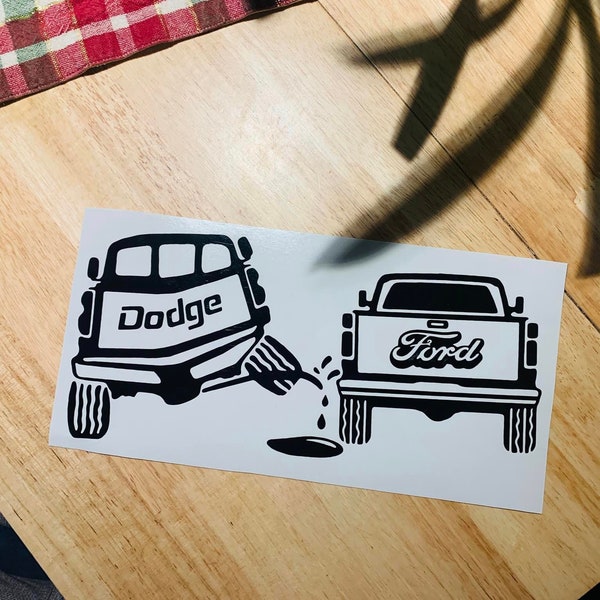 Custom Dodge Piss on Ford Stickers - Multiple Colors