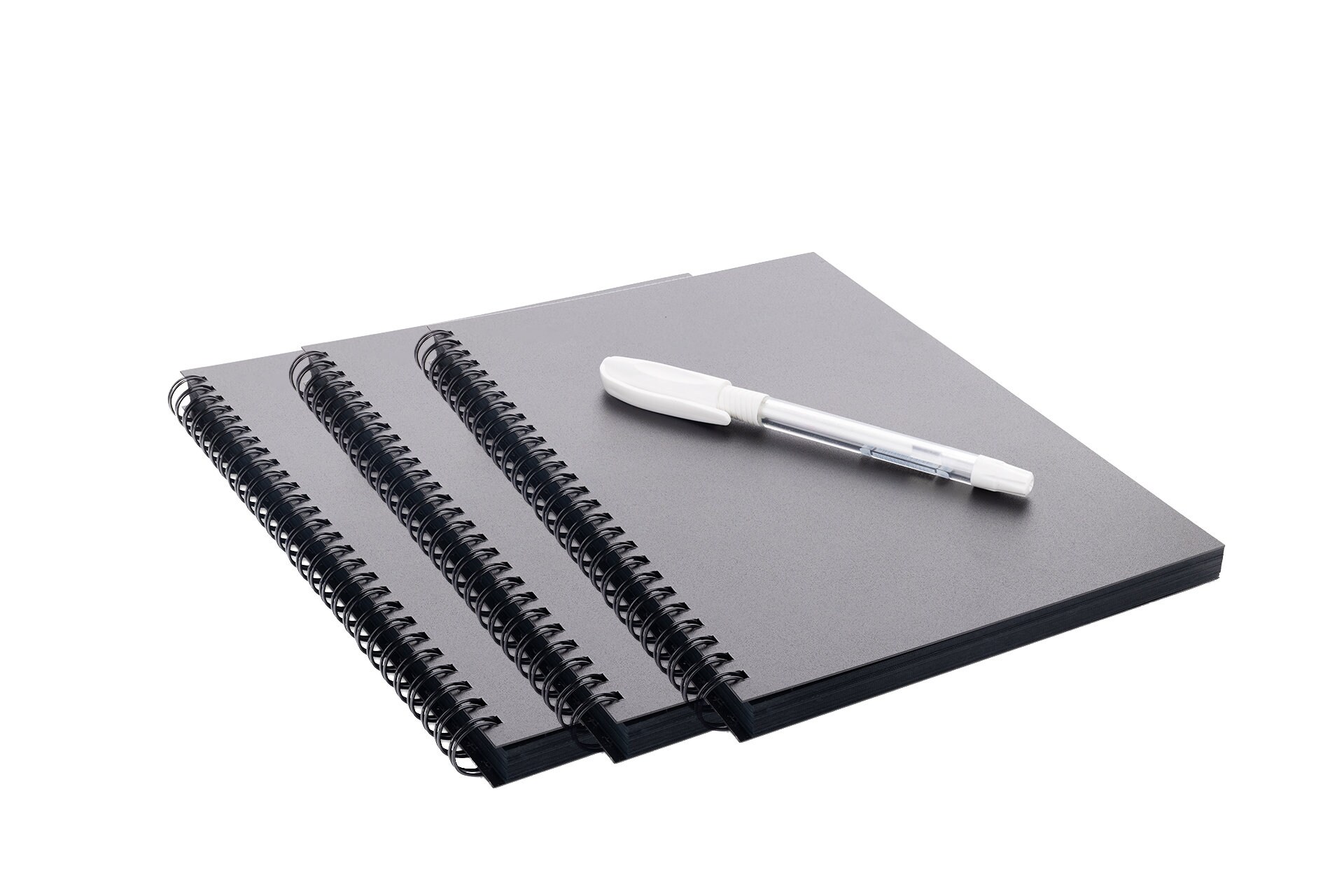 3 SET Black Leaf Notebook 14x20 Cm 20 Sheets 40 Pages | Black Page Notebook