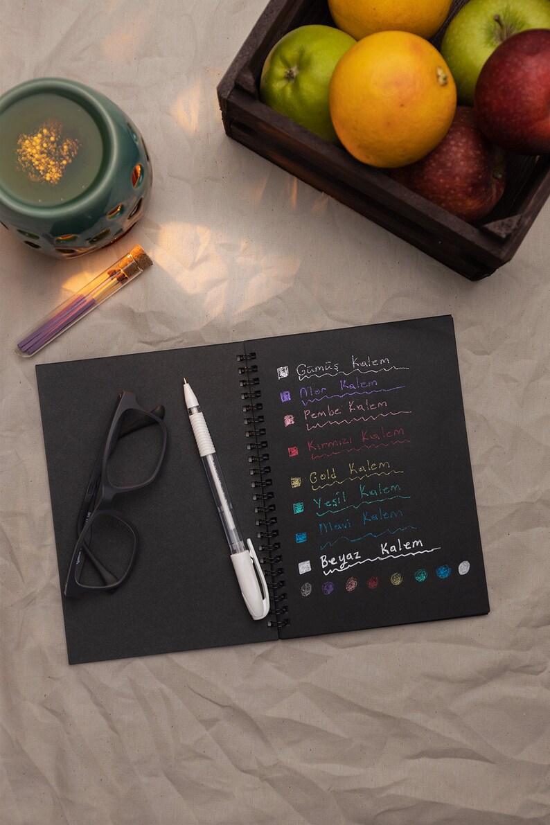 Black Leaf Notebook 14x20 Cm Black Paper Notebook Black Etsy