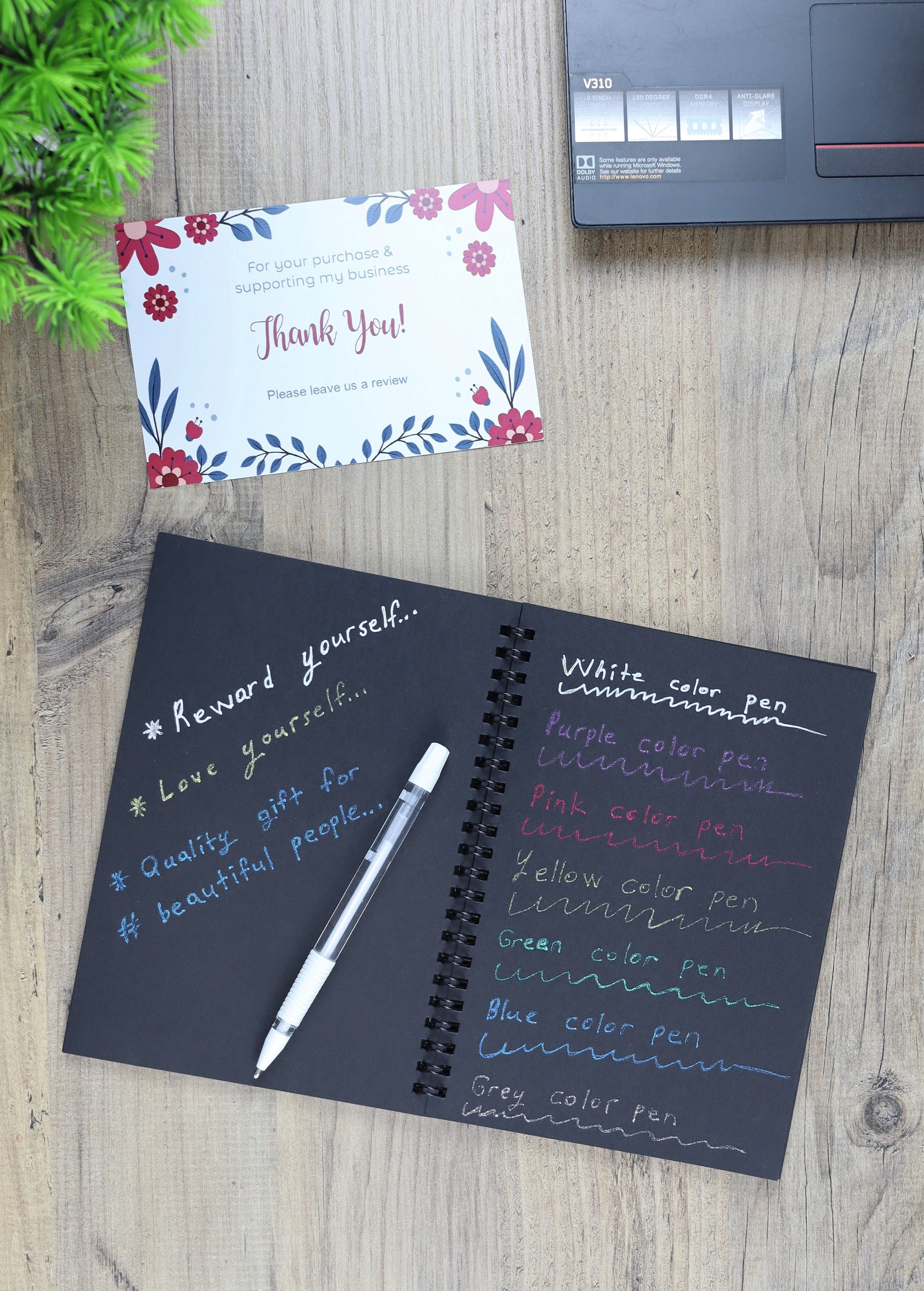 3 SET Black Notebook A5, Black Paper Notebook, Black Page Notebook, Black Paper Journal, Black