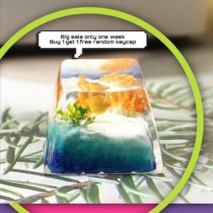 Koi Fish Artisan Resin Keycap: Handmade 6.25u Spacebar Keycap