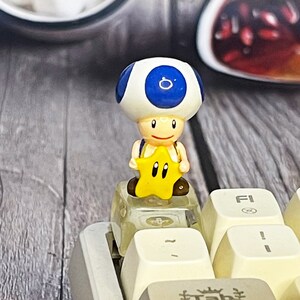Handmade Toad Keycap: Ma.ri.o Artisan Resin Keycap, Cherry MX, 1U