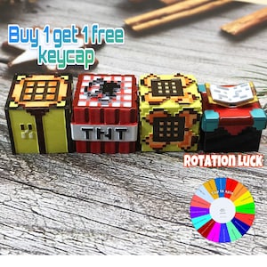 Minecraft キーキャップ、Minecraft にインスパイアされたカスタム キーキャップ、Minecraft キーキャップ、カスタム樹脂キーキャップ、ハンドメイド キーキャップ、ゲーマーへのギフト。