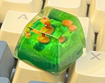 Jalapeno keycap, Plants Vs Zombies keycap, Custom Artisan Keycap, Resin Handmade Keycap, keycaps for cherry Mx keyboard, Gifts for him.