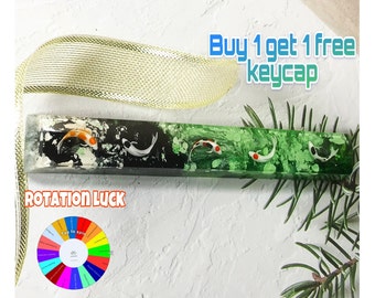 Green Koi Fish Artisan Resin Keycap: 6.25u Spacebar