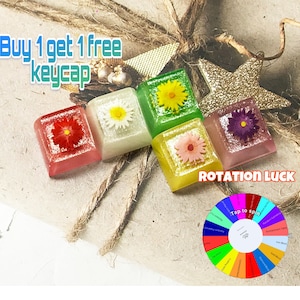 Chrysanthemum Keycap: Handmade Resin Artisan 1U Keycap