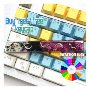 Purple Koi Fish Artisan Keycap: Resin Handmade Spacebar 6.25u