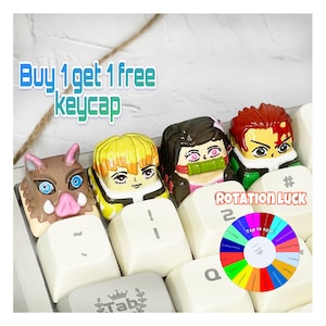 De.mon Slay.er keycap, Anime Custom Keycaps, mechanical keyboards, Keycap Demon Anime, Anime Samurai Keycap, Gift for Weeaboo, Gift ideas.