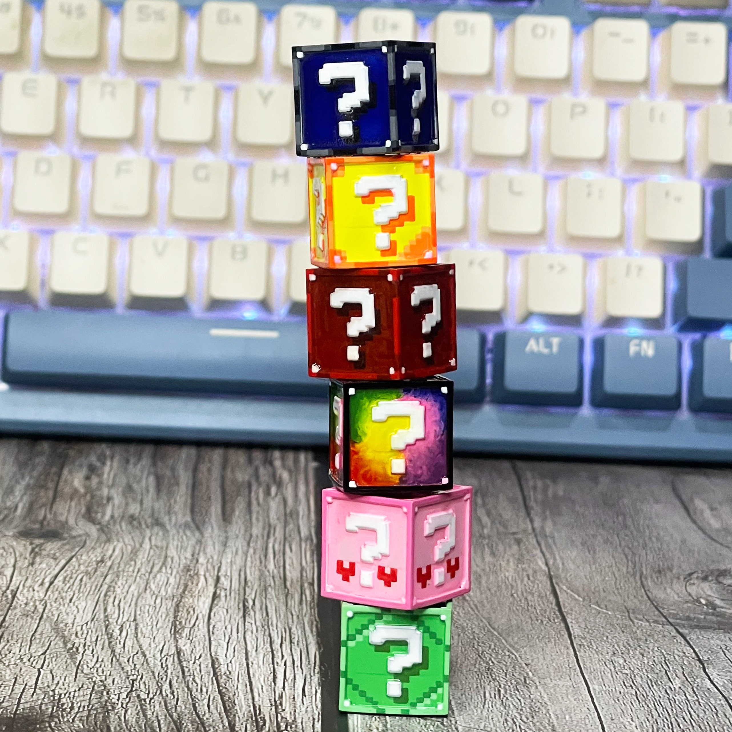 Pminecraft Keycaps Emerald Lucky Block Keycap, Minecraft Inspires Custom Keycap, Minecraft ...