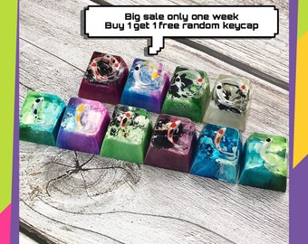 Handmade Resin Koi Fish Artisan Keycap: ESC, Spacebar, Cherry MX