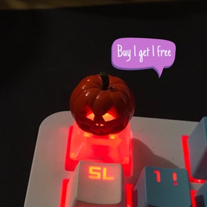 Pumpkin keycaps, Halloween keycaps, 1u keycaps, SA profile keycaps, Gift ideas, Handmade resin Halloween keycaps, Cherry MX, Artian keycap.