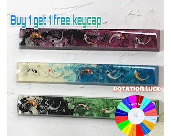 Resin Koi Fish Artisan Keycap: Handmade Custom Spacebar (6.25u)