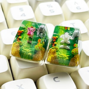 White Dwart keycap, handgemaakt harsKeycap, artisan keycap Voor mechanisch toetsenbord, zoals keycaps, custom keycap, cadeau-ideeën.