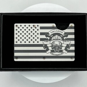 Billetera personalizada, billetera para hombre, billetera grabada, regalo para hombre, bloqueo RFID, billetera para tarjetas, billetera delgada de metal con clip para dinero