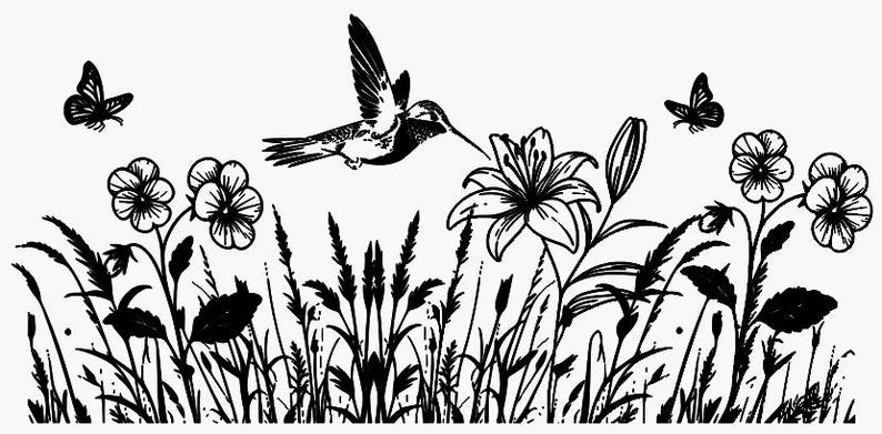 Plik laserowy do pakowania na kubek Wildflower Hummingbird o pojemności 20 uncji (SVG, PNG) zdjęcie 4