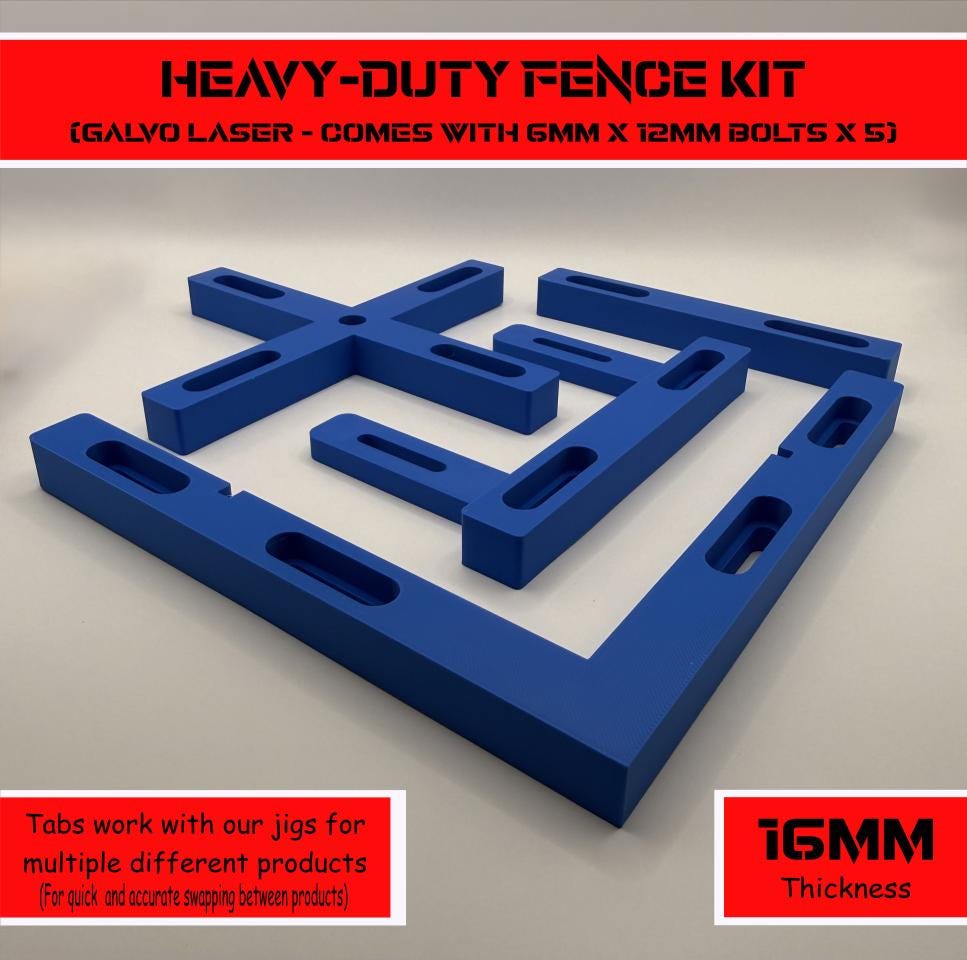 Heavy-Duty Fiber Laser Fence/Guide kit with 6mm Bolts - Galvo Laser