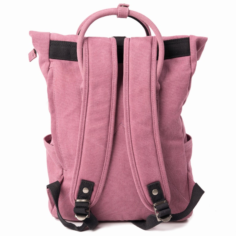 Backpack Canvas Rolltop kolibri Handmade Etsy