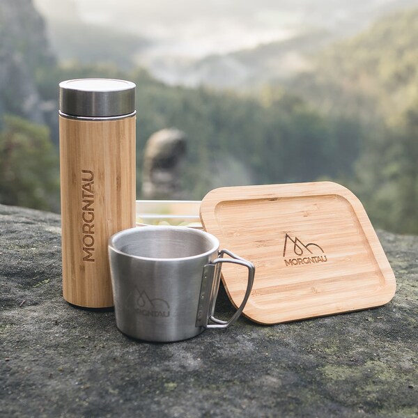 Picknick Set aus Flasche, Tasse & Lunchbox