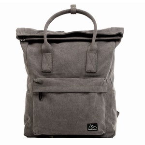 MORGNTAU canvas roll-top backpack "Kolibri" gray