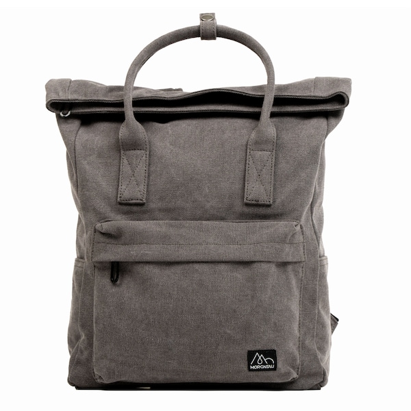 MORGNTAU canvas roll-top backpack "Kolibri" gray