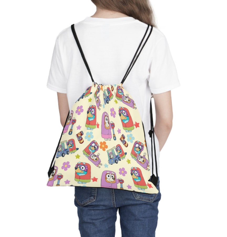 Bluey Drawstring Bag, Bluey Bingo Backpack, Bluey Bag, Kids Drawstring