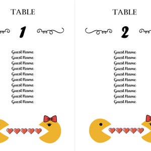 PacMan Wedding Seating Chart