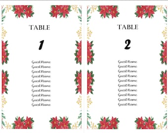 Christmasy Wedding Seating Chart