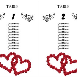 Wedding Seating Chart Valentine&#39;s Day