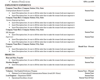 Resume Template Entry-Level